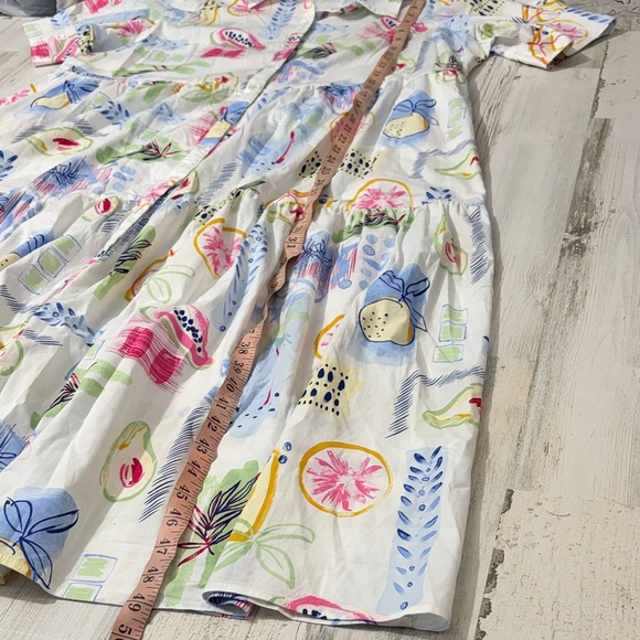 Crown & Ivy Multicolor Fruit Printed Shirt Dress Size XXL - Picture 9 of 11